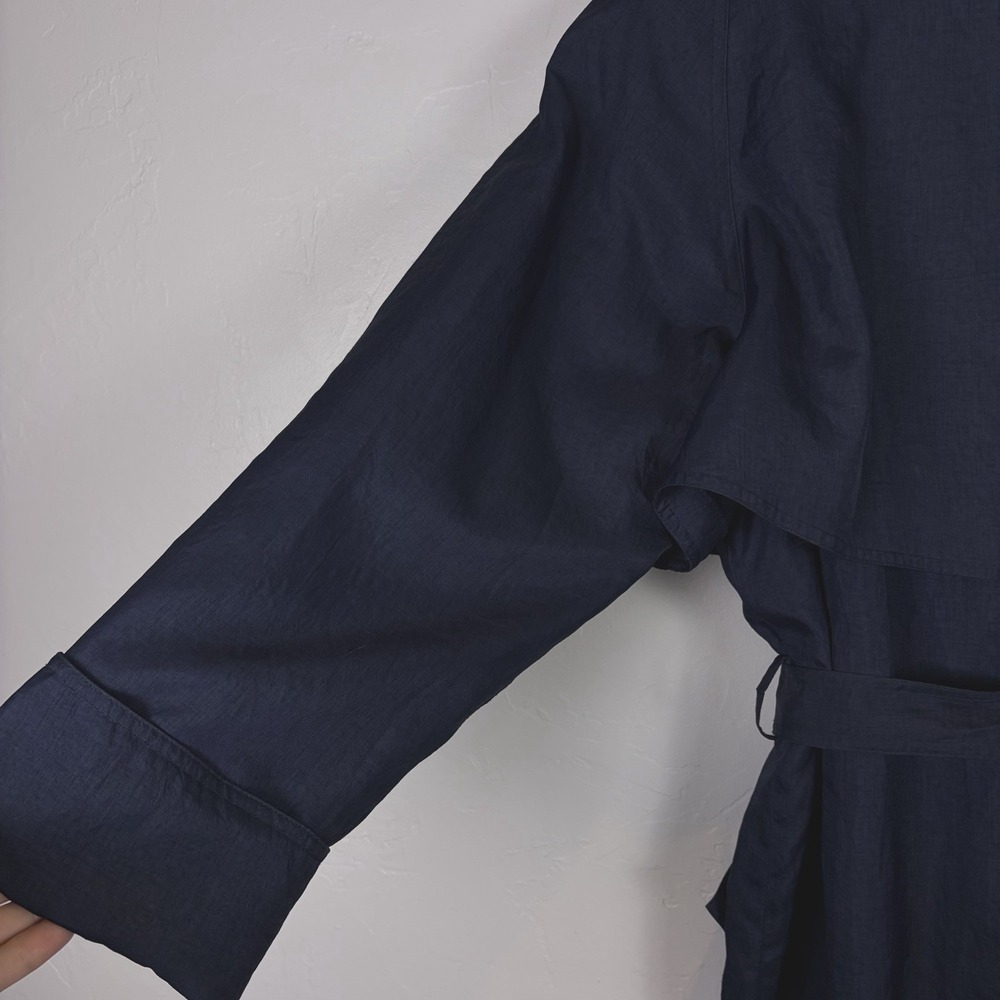 Vintage J. Gallery Woman's Trench Coat Size 7/8 Navy Blue 80's 90's Capsule - Picture 8 of 16